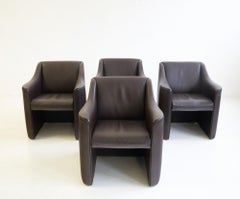 4 "Esquire" leather armchairs, L. Massoni, ed. Matteograssi 1990