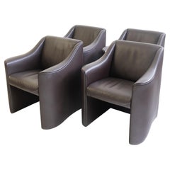 4 "Esquire" leather armchairs, L. Massoni, ed. Matteograssi 1990
