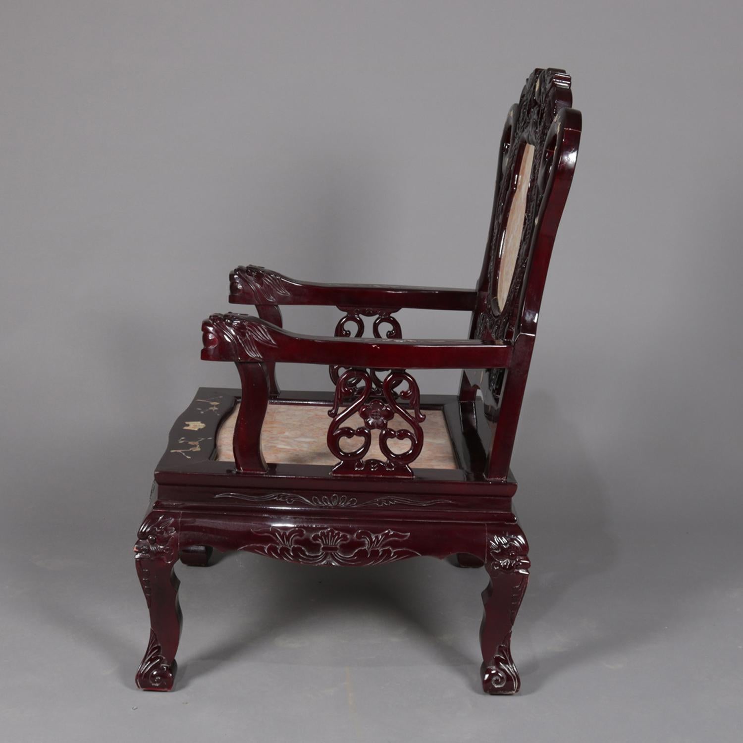 antique chinese chair mother of pearl inlay