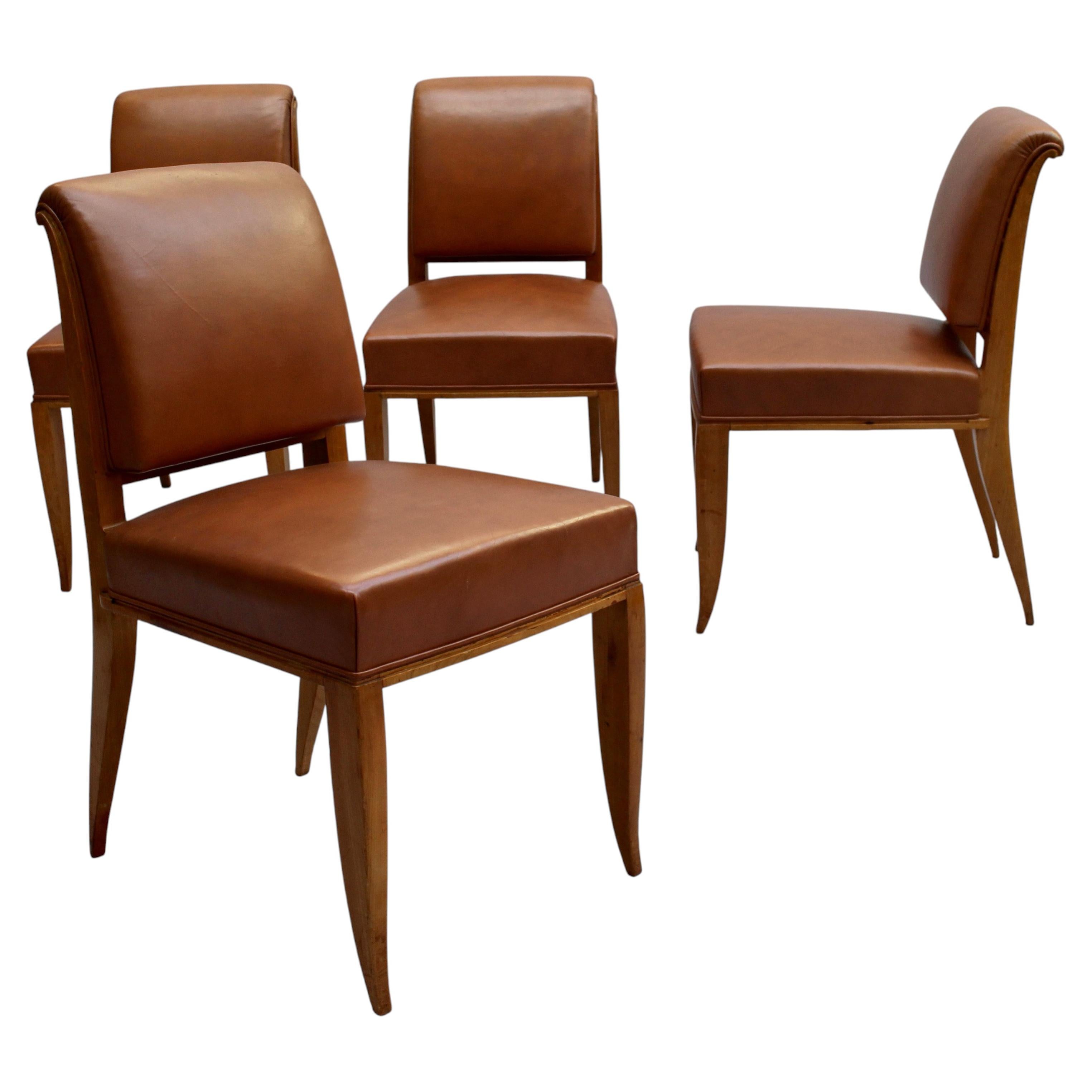 Lot de 4 chaises « Drouant » de Ruhlmann, CIRCA 1924 (fauteuil assorti disponible)