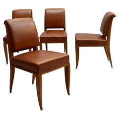 4 Fine "Drouant" Chairs by Ruhlmann, circa 1924 (1 matching armchair available)