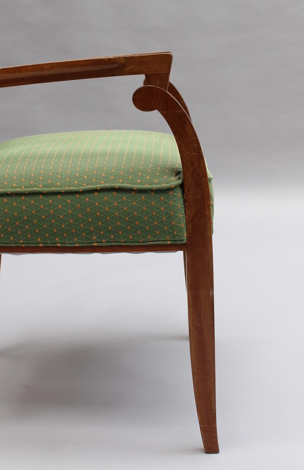 2 feine französische Mahagoni-Sessel aus den 1940er Jahren von Jules Leleu  im Angebot 5