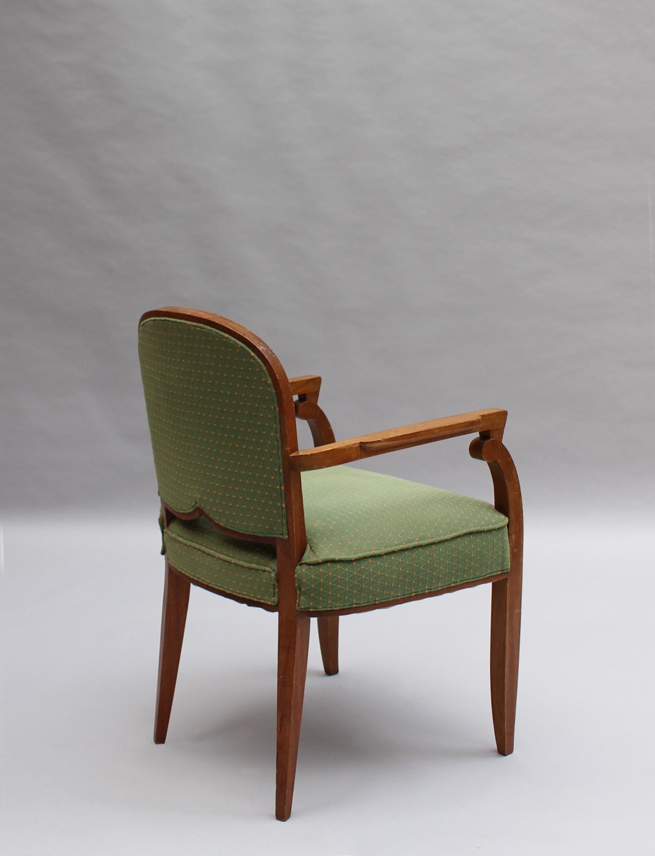 2 feine französische Mahagoni-Sessel aus den 1940er Jahren von Jules Leleu  im Angebot 2