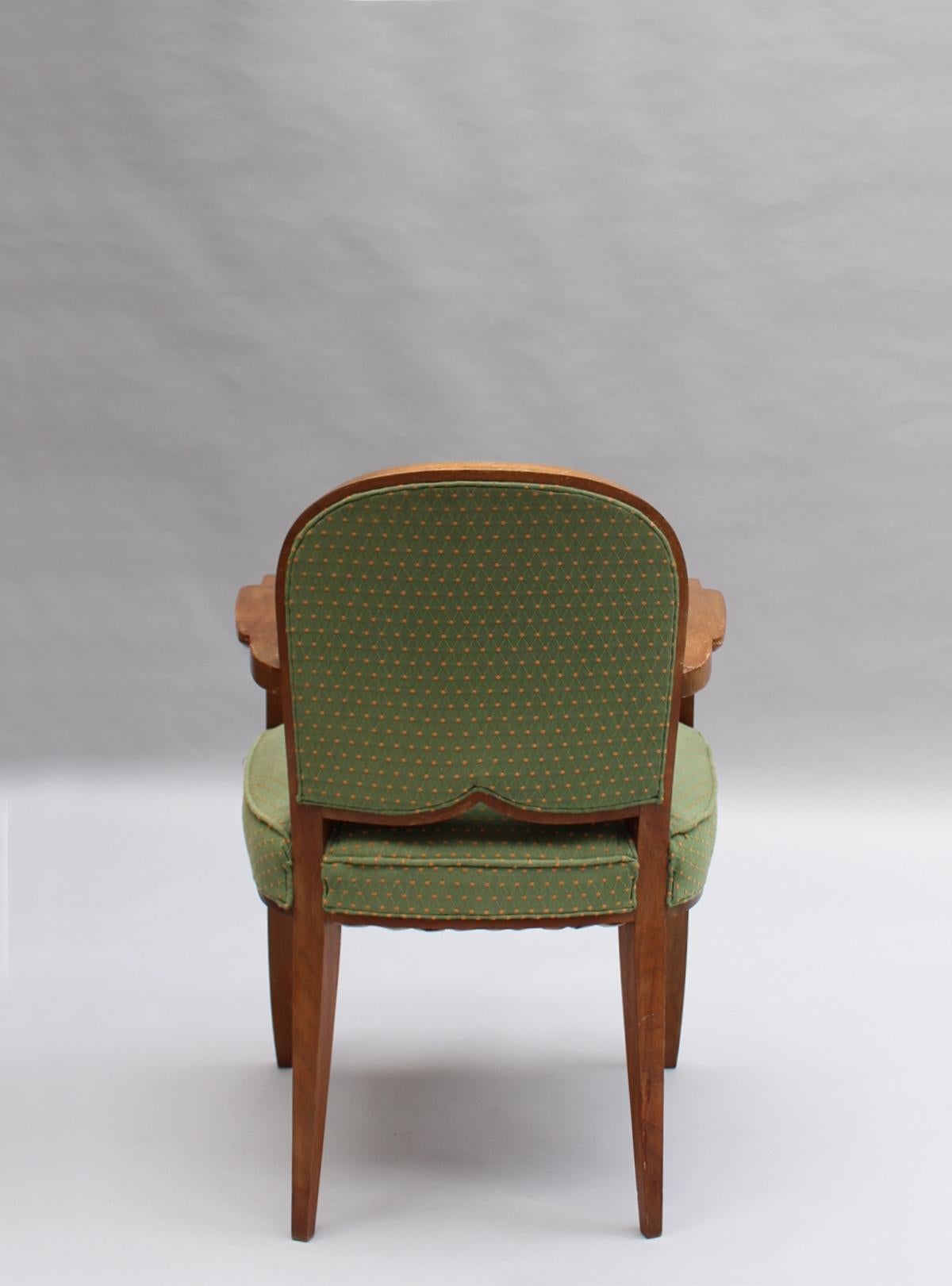 2 feine französische Mahagoni-Sessel aus den 1940er Jahren von Jules Leleu  im Angebot 3