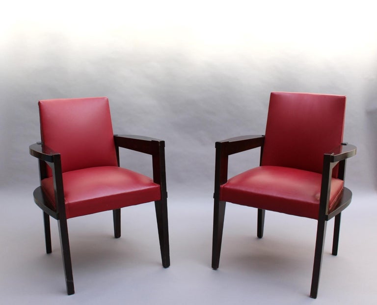 Mid-20th Century 4 Fine French Art Deco Armchairs by Andre Sornay