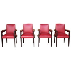 4 Fine French Art Deco Armchairs by Andre Sornay