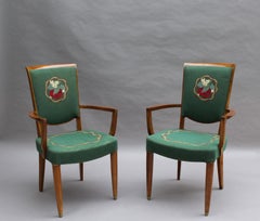 4 Fine French Art Deco Armchairs by Jules Leleu