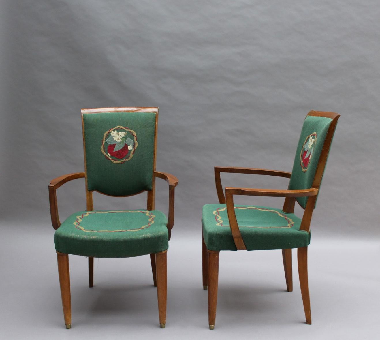 Mid-20th Century 4 Fine French Art Deco Armchairs by Jules Leleu (2 on hold) For Sale