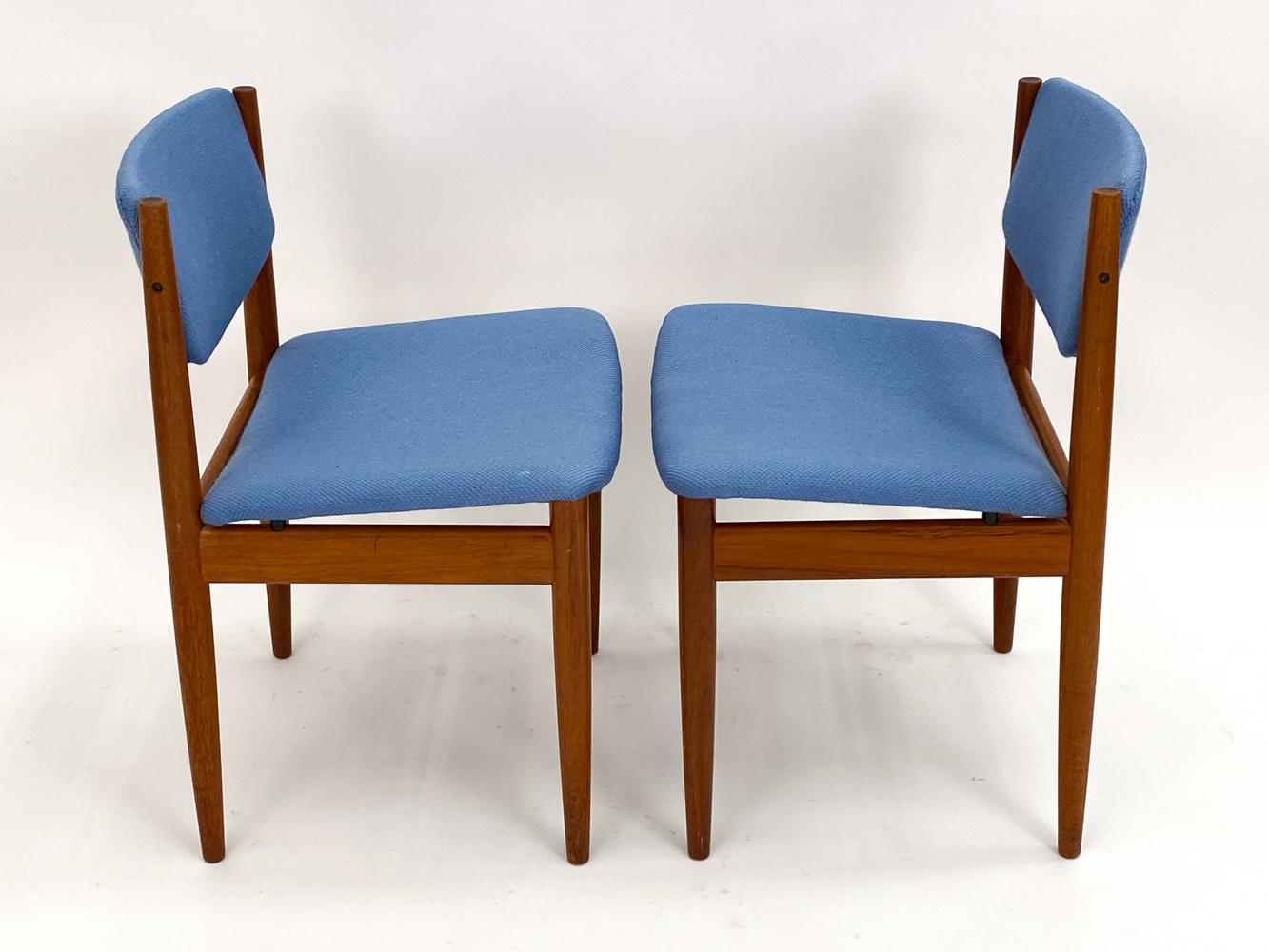 (4) Finn Juhl for France & Son Teak Model 197 Chairs For Sale 4