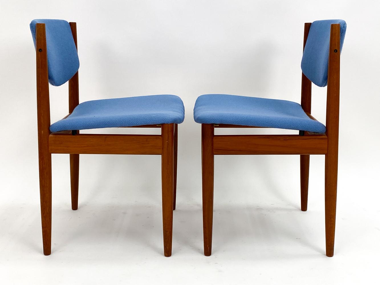 (4) Finn Juhl for France & Son Teak Model 197 Chairs For Sale 5