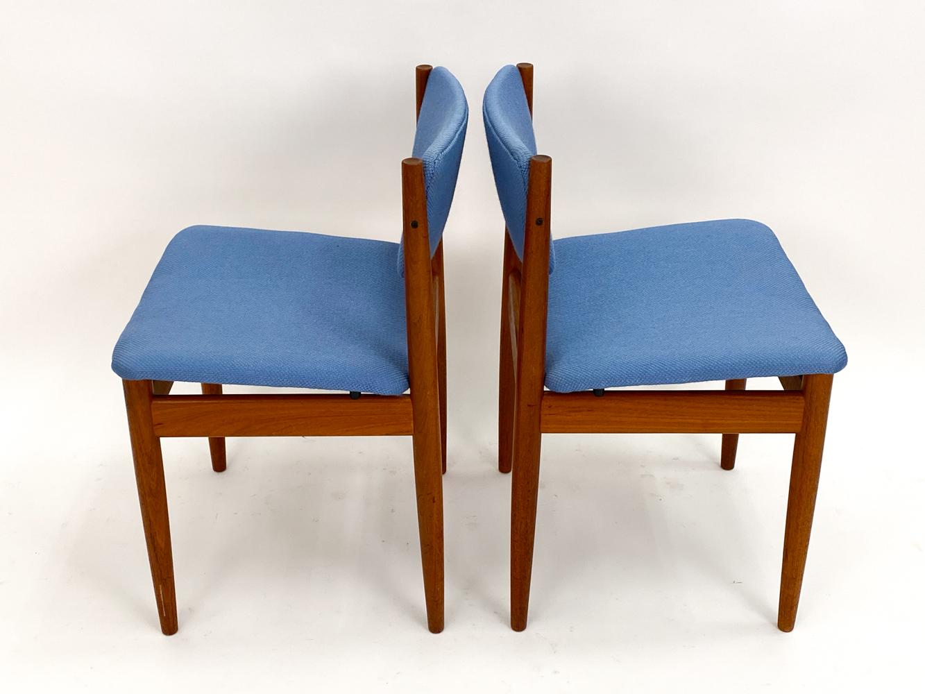 (4) Finn Juhl for France & Son Teak Model 197 Chairs For Sale 8