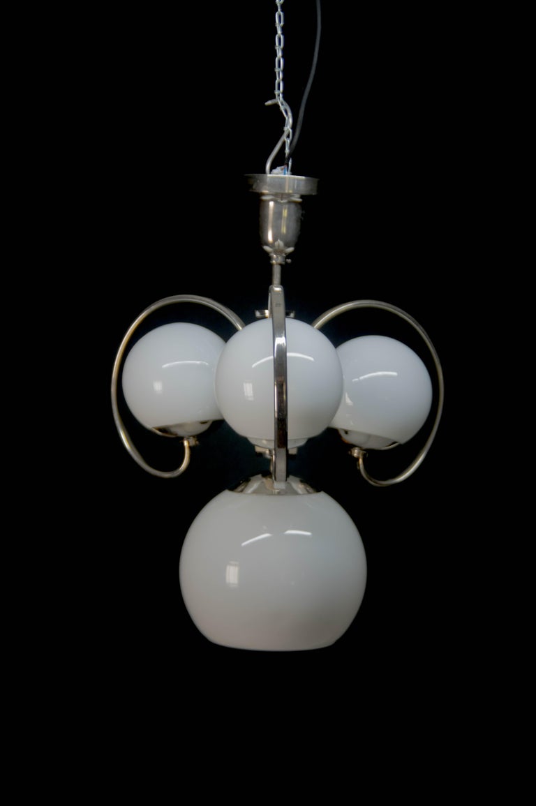 Mid-20th Century 4-flamming Art Deco Chandelier, 1930s For Sale