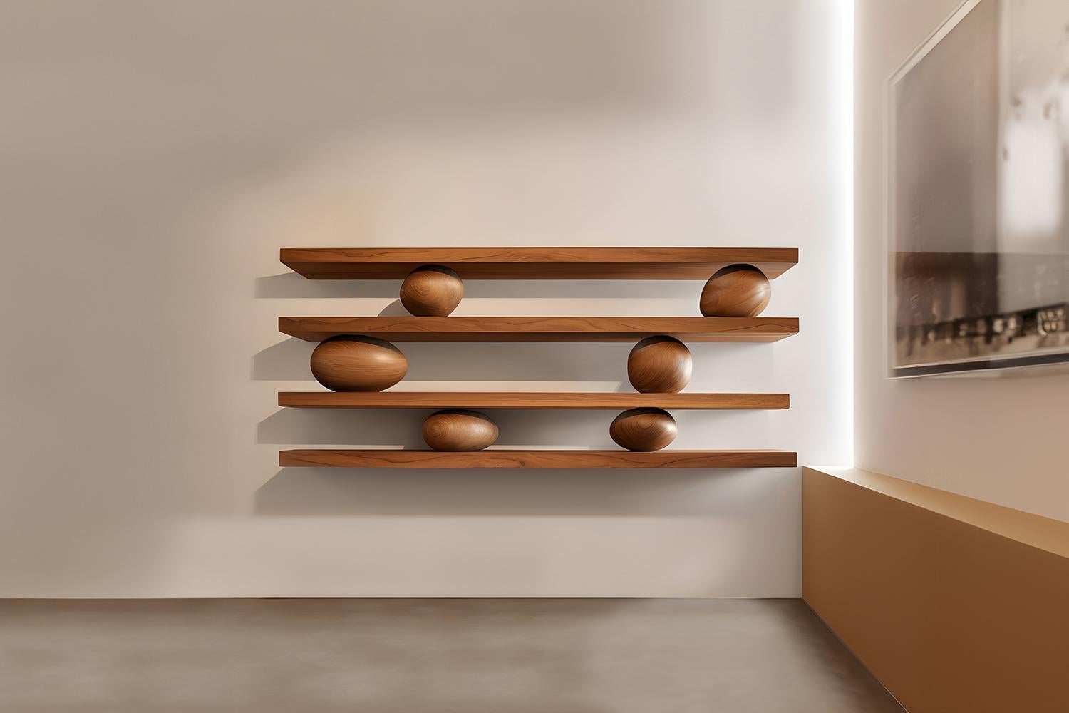 midcentury modern floating shelves