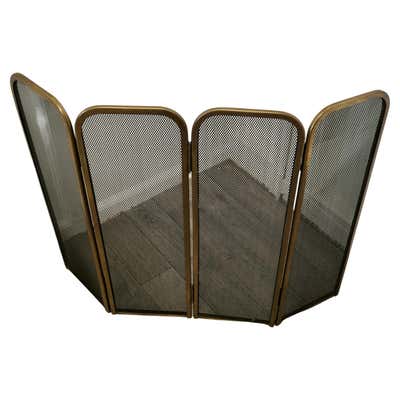 Very Pretty Wrought Iron Fire Screen, Fire Guard For Sale at 1stDibs