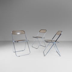 4 foldable Plia chairs, Giancarlo Piretti Anonima Castelli 1967 plastic