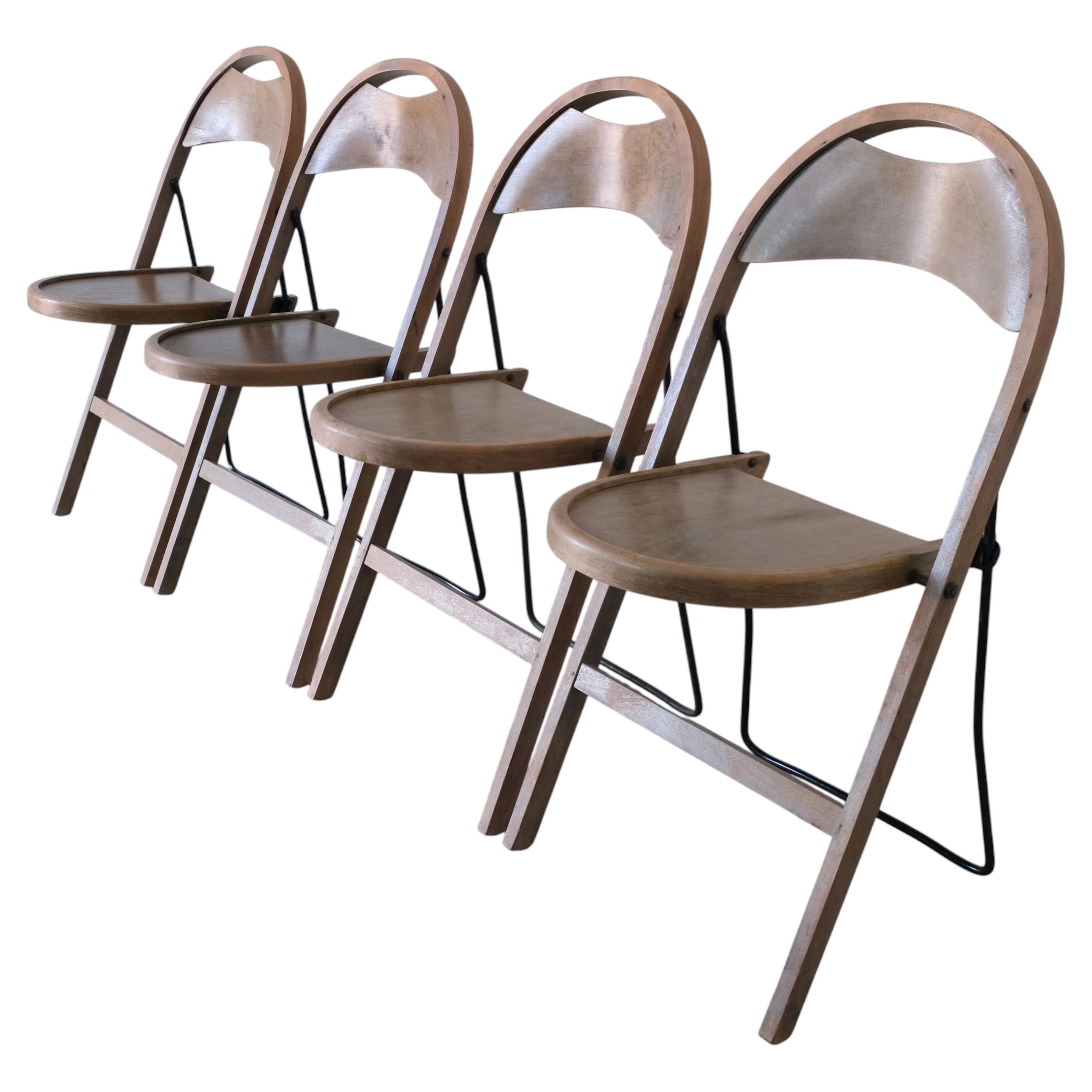 4 Folding Chairs by Uno Åhrén for Gemla, Sweden, 1930s For Sale