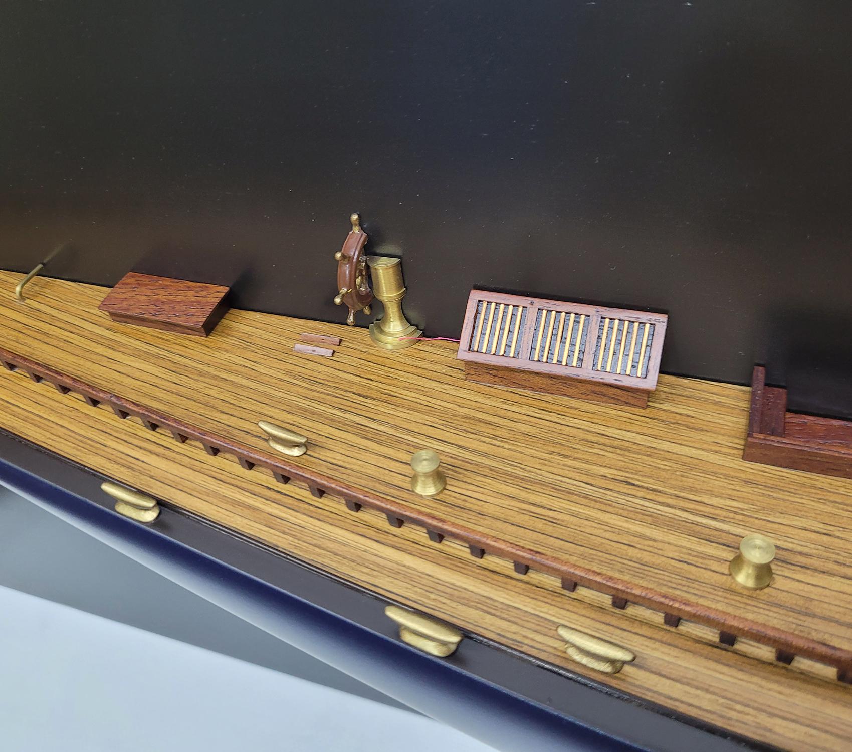 4- Foot Half Model of the J Class Yacht Endeavor, Gold For Sale 5
