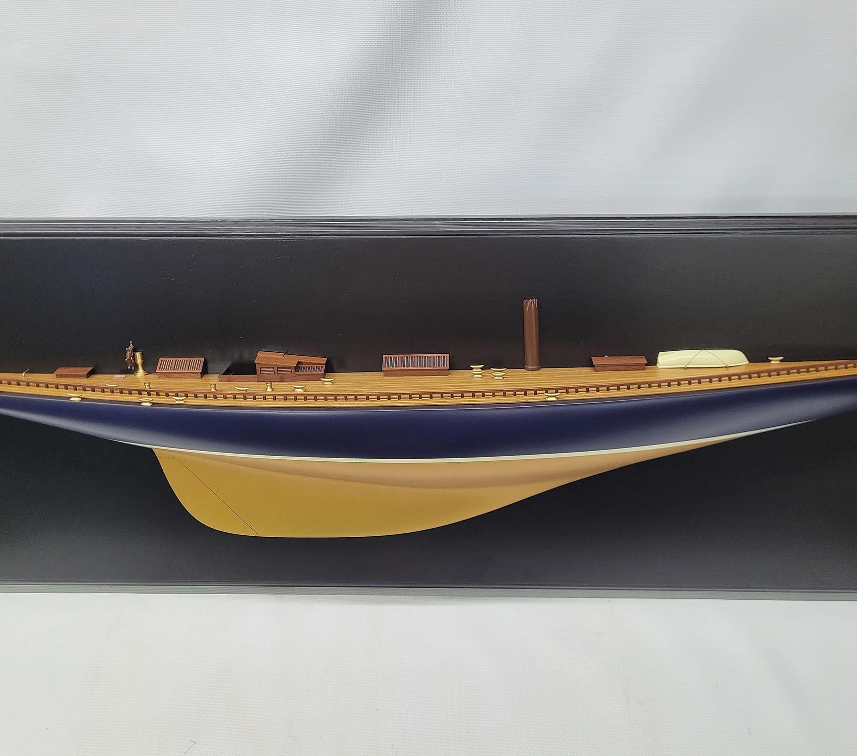 4- Foot Half Model of the J Class Yacht Endeavor, Gold For Sale 10