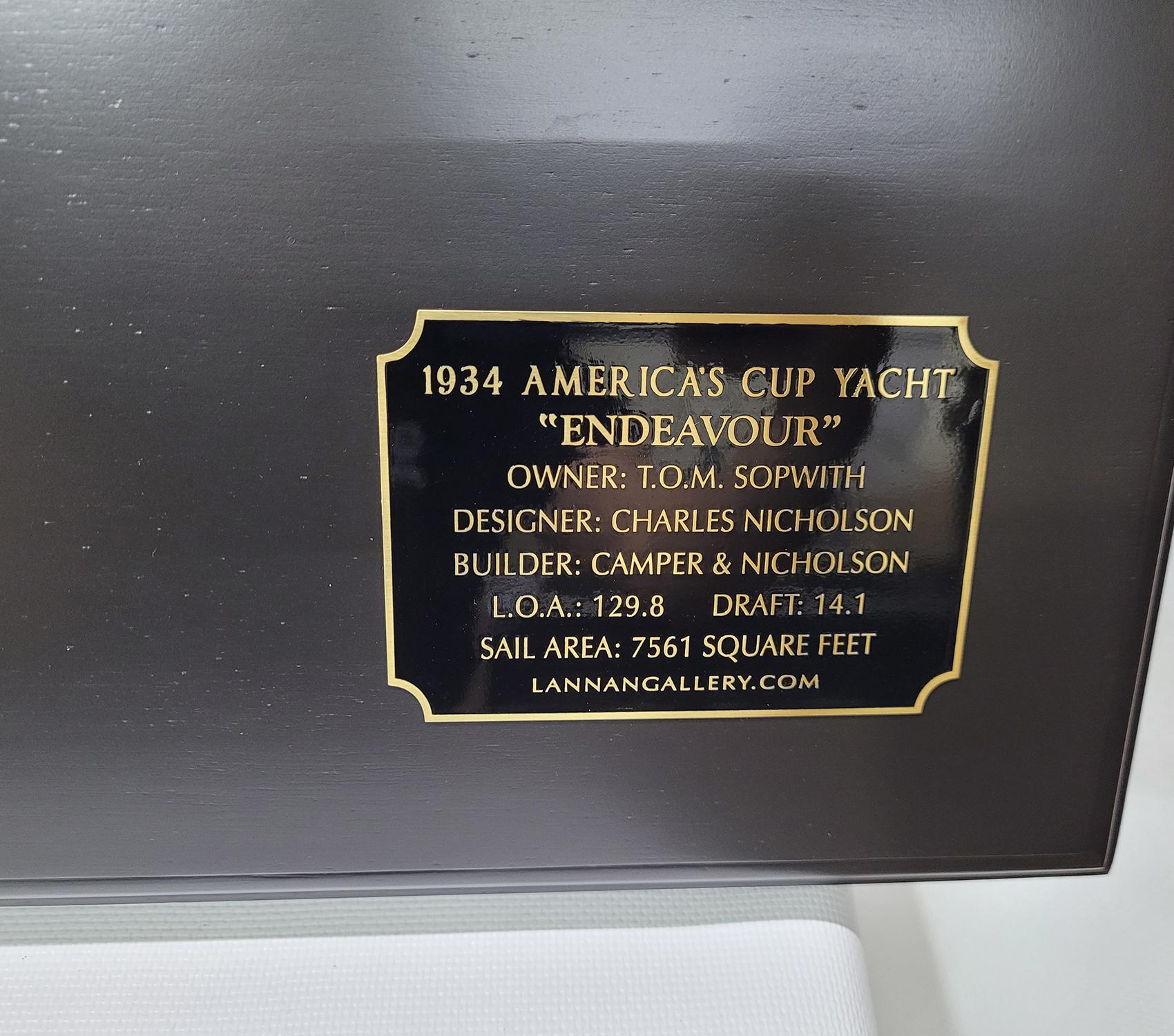 North American 4- Foot Half Model of the J Class Yacht Endeavor, Gold For Sale
