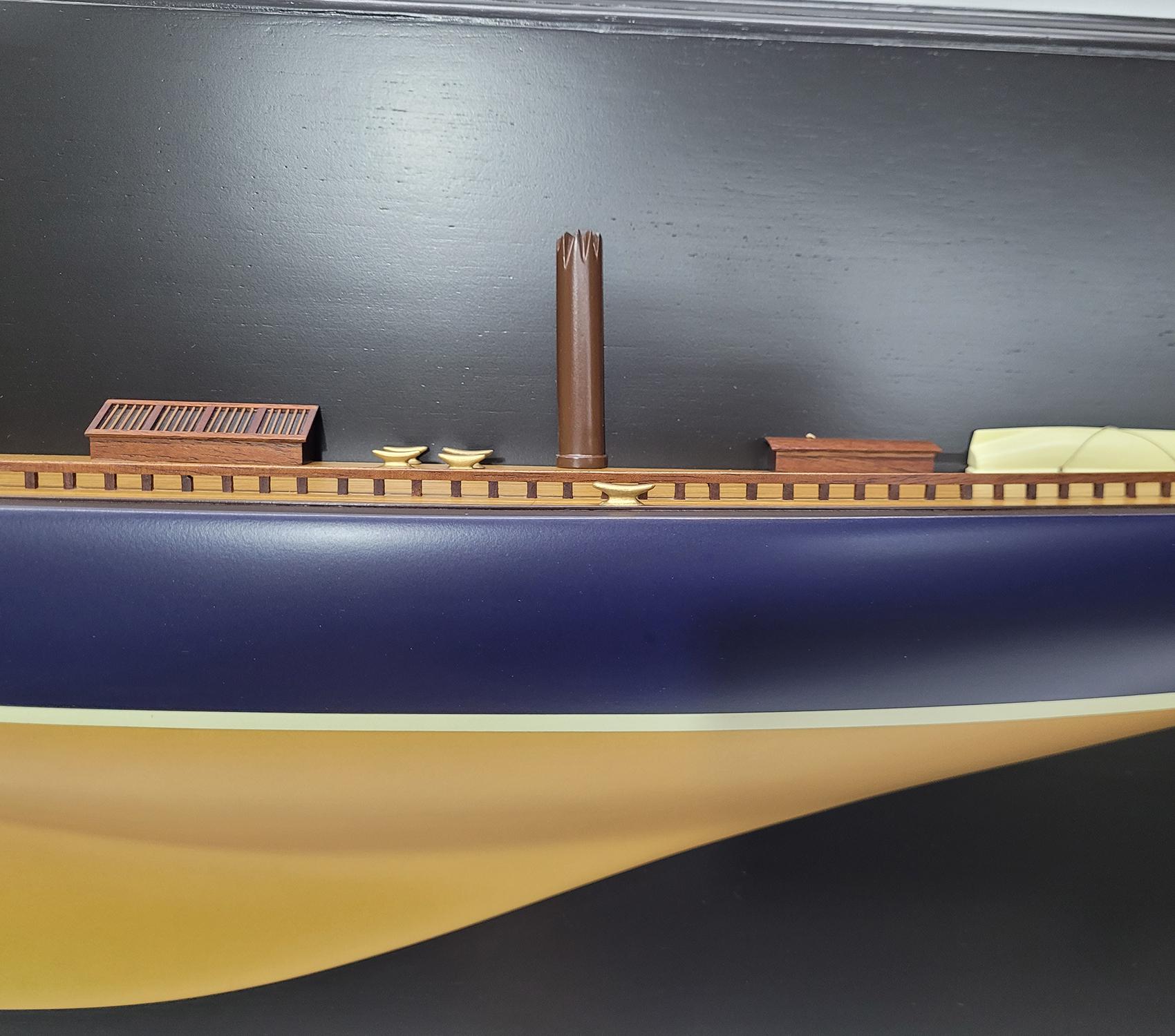Contemporary 4- Foot Half Model of the J Class Yacht Endeavor, Gold For Sale