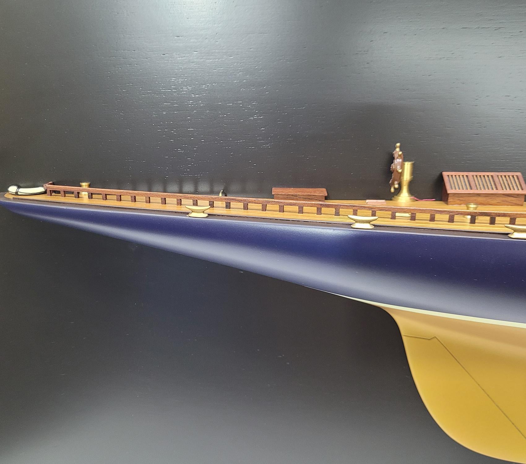 4- Foot Half Model of the J Class Yacht Endeavor, Gold For Sale 1