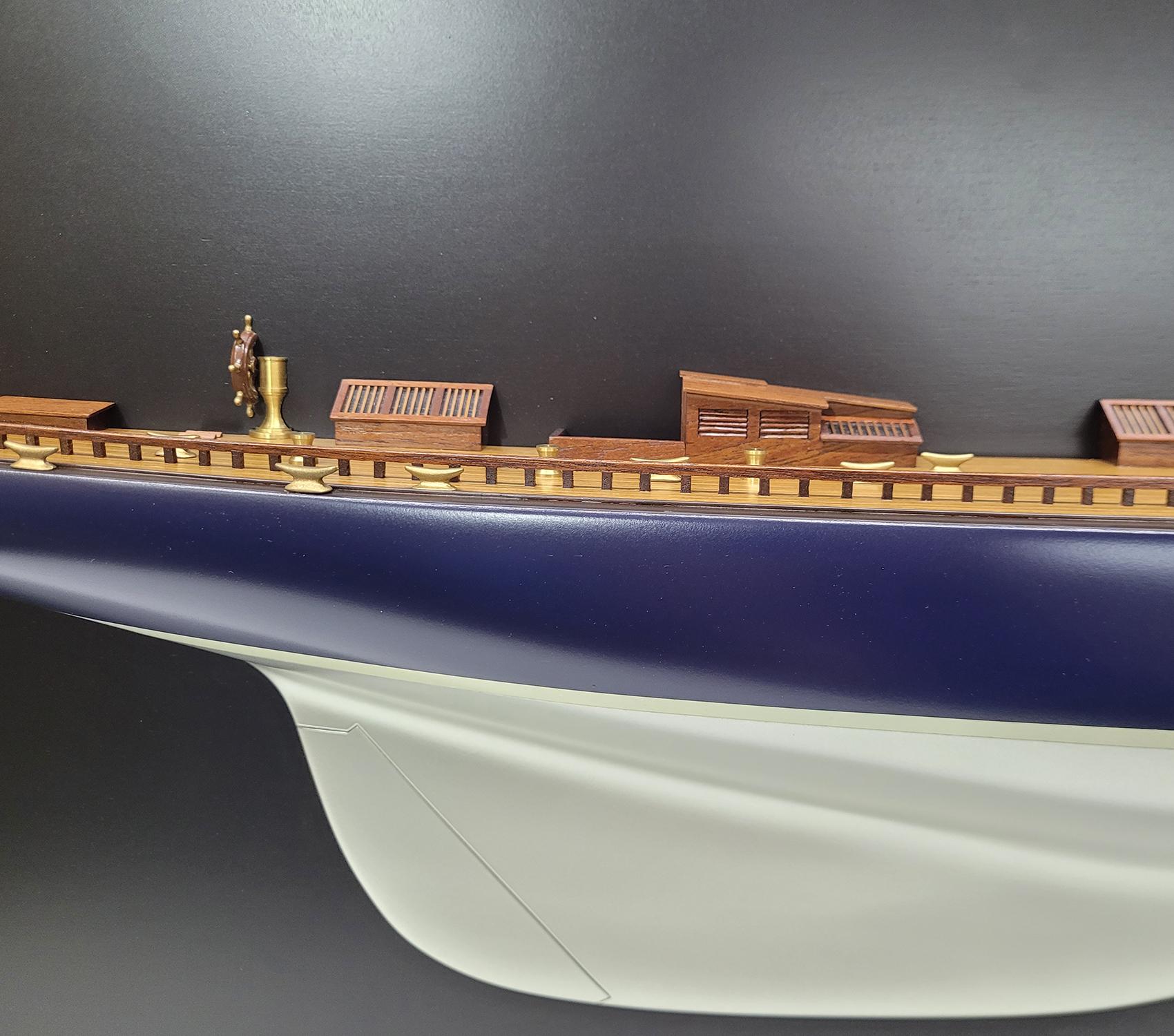 Contemporary 4- Foot Half Model of the J Class Yacht Endeavor, Silver For Sale