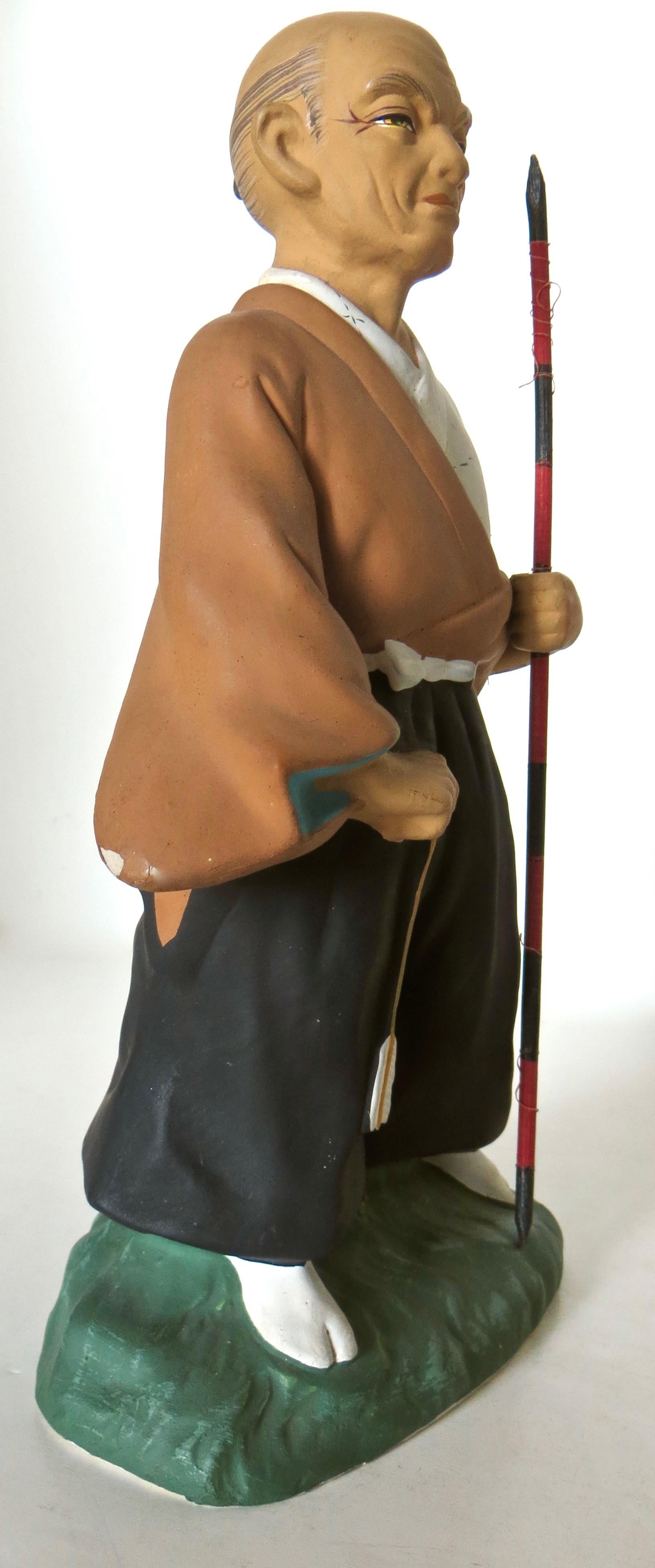 4' Quatre figurines japonaises en biscuit Hakone, Circa 1950 en vente 4