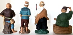 '4' Four Hakone Japanese Bisque Figurines, Circa 1950