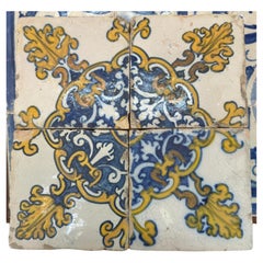 (4) Quattro piastrelle portoghesi del XVII secolo (1630/1680) molto rare da collezione