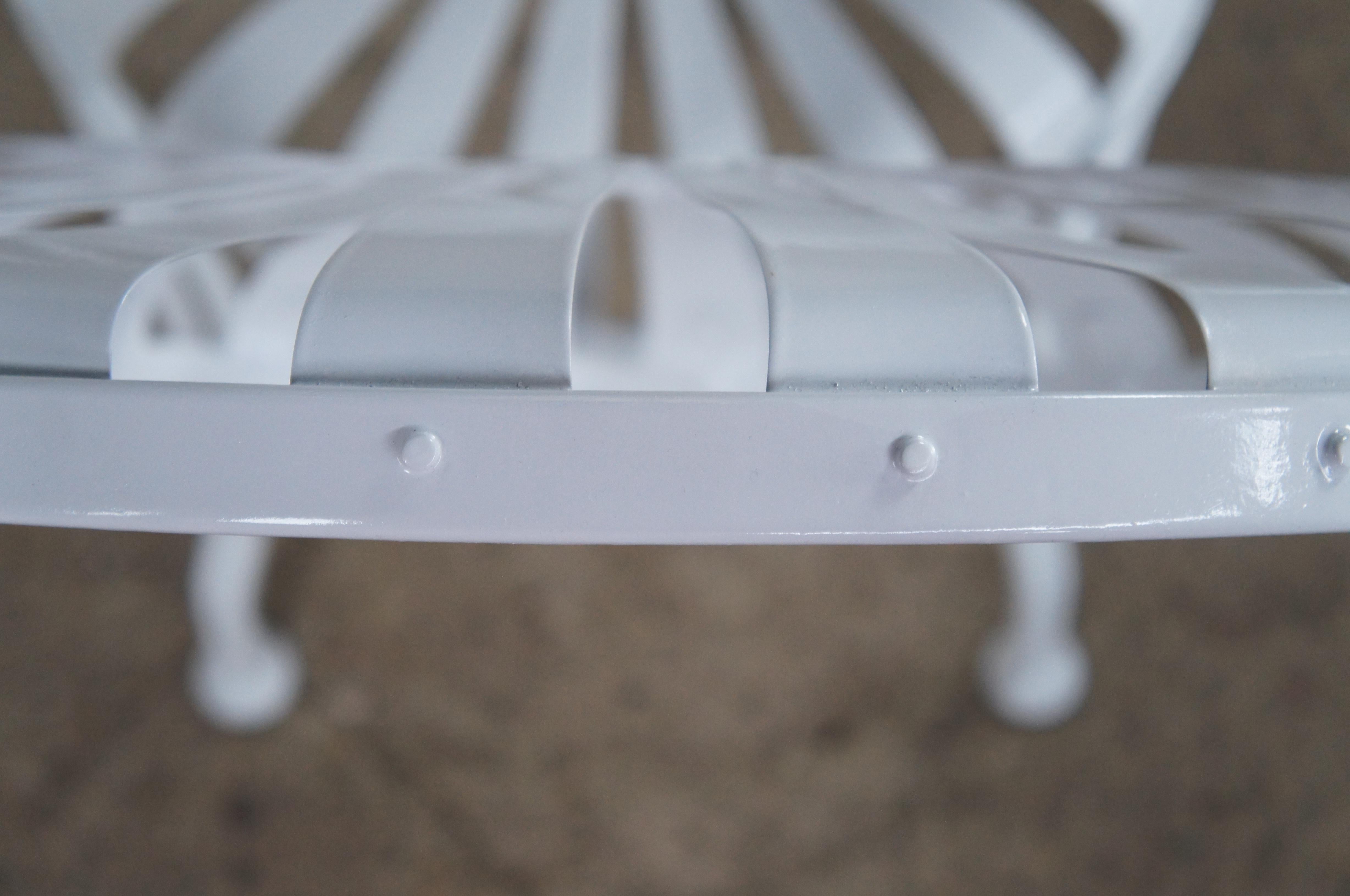 4 Francois Carré Art Deco White Sunburst Patio Cafe Garden Spring Chairs MCM 6