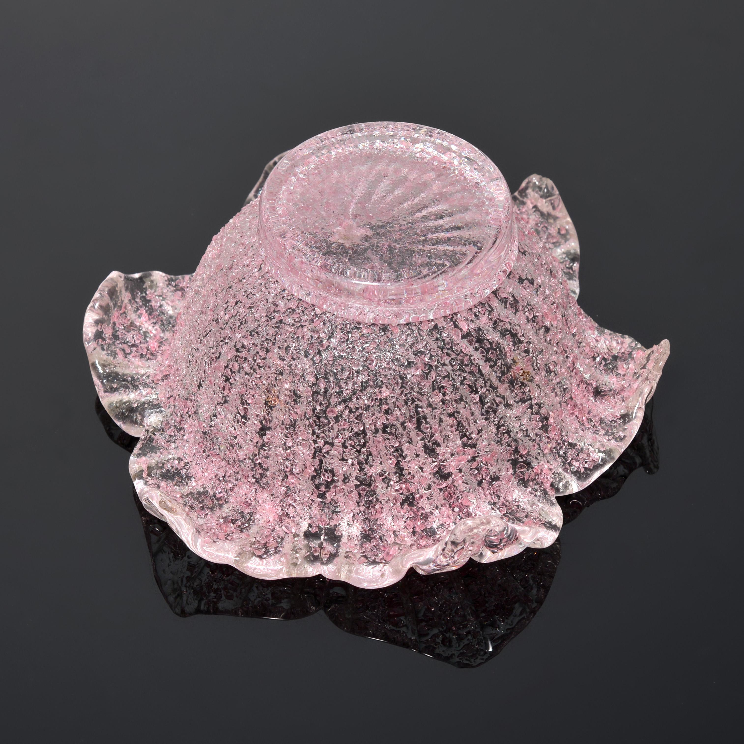 20ième siècle 4 bols et assiettes surdimensionnés Fratelli Toso, collection Leslie Pina en vente