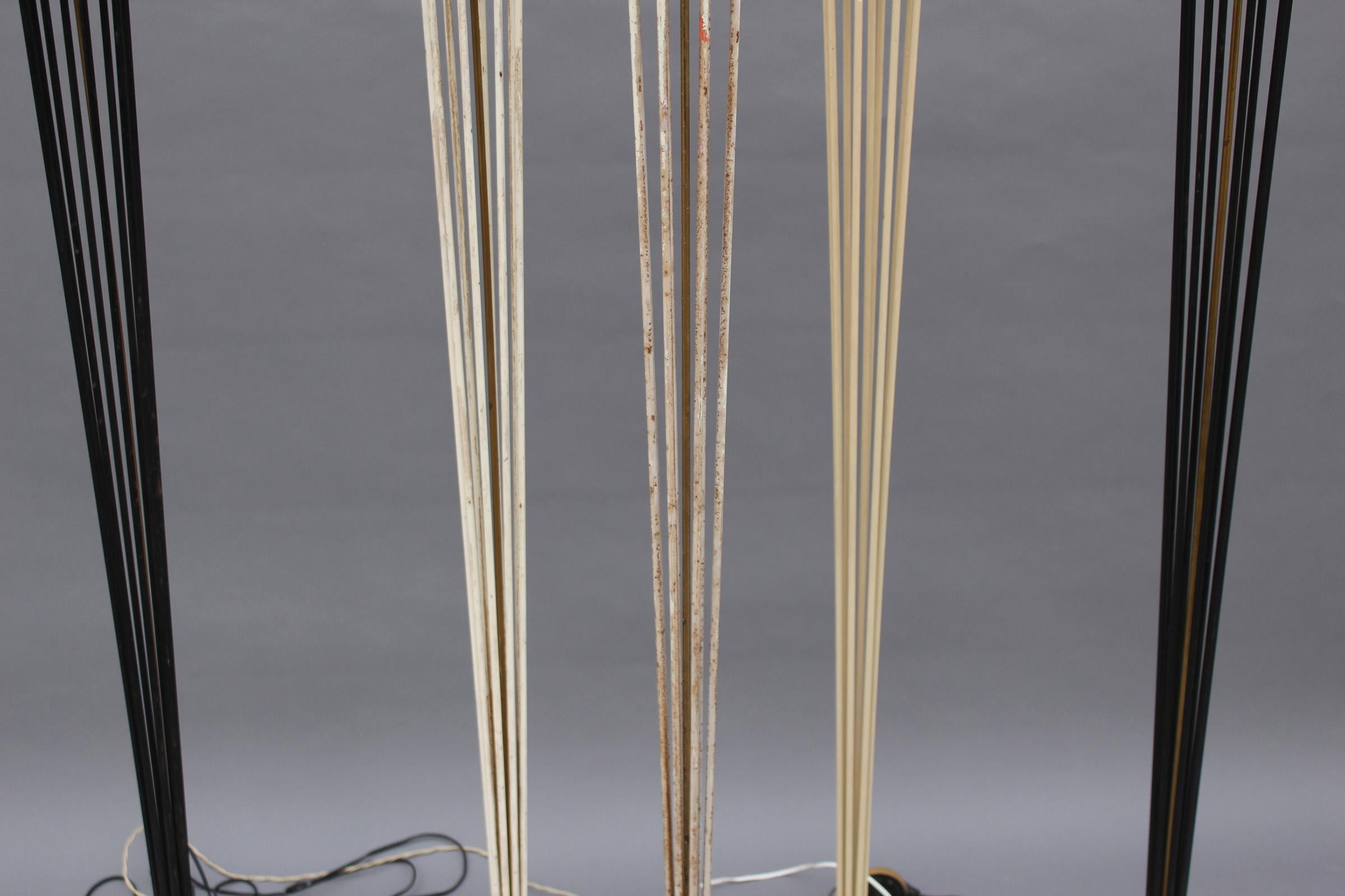 Painted 5 French 1950s Floor Lamps by Arlus