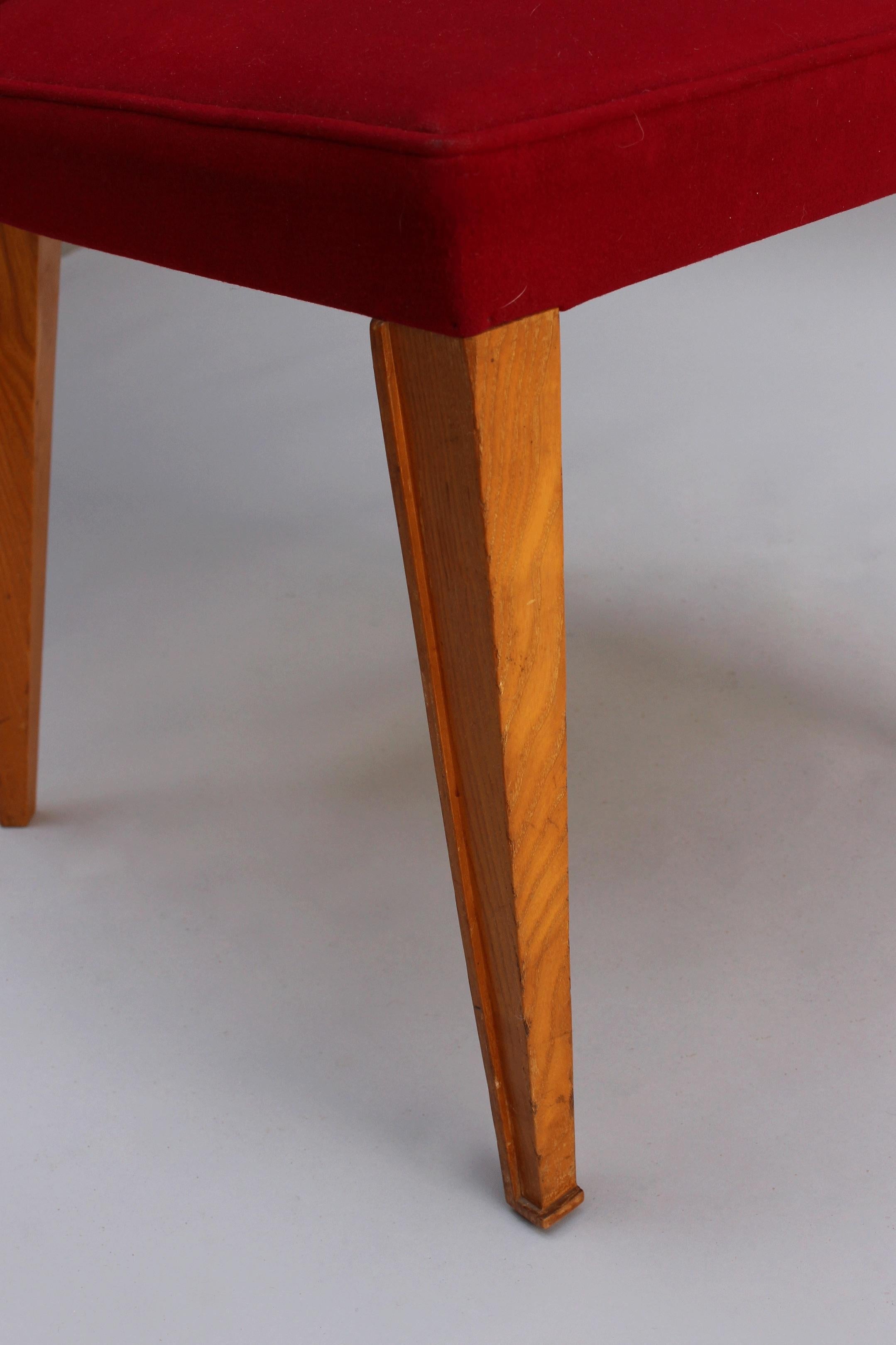 2 French Art Deco Oak Dining Chairs For Sale 6