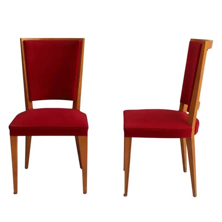 2 French Art Deco Oak Dining Chairs For Sale 8
