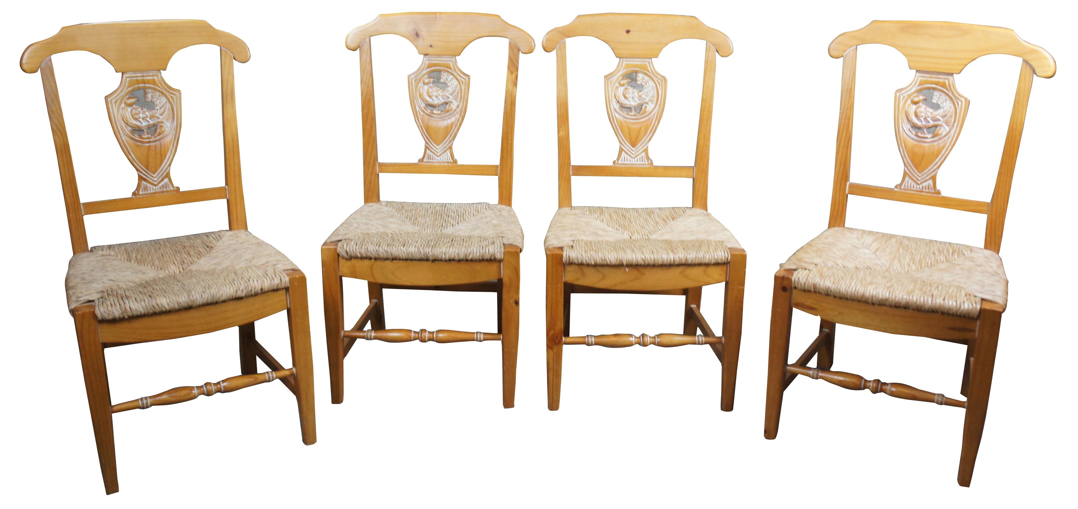 french country rush seat chairs