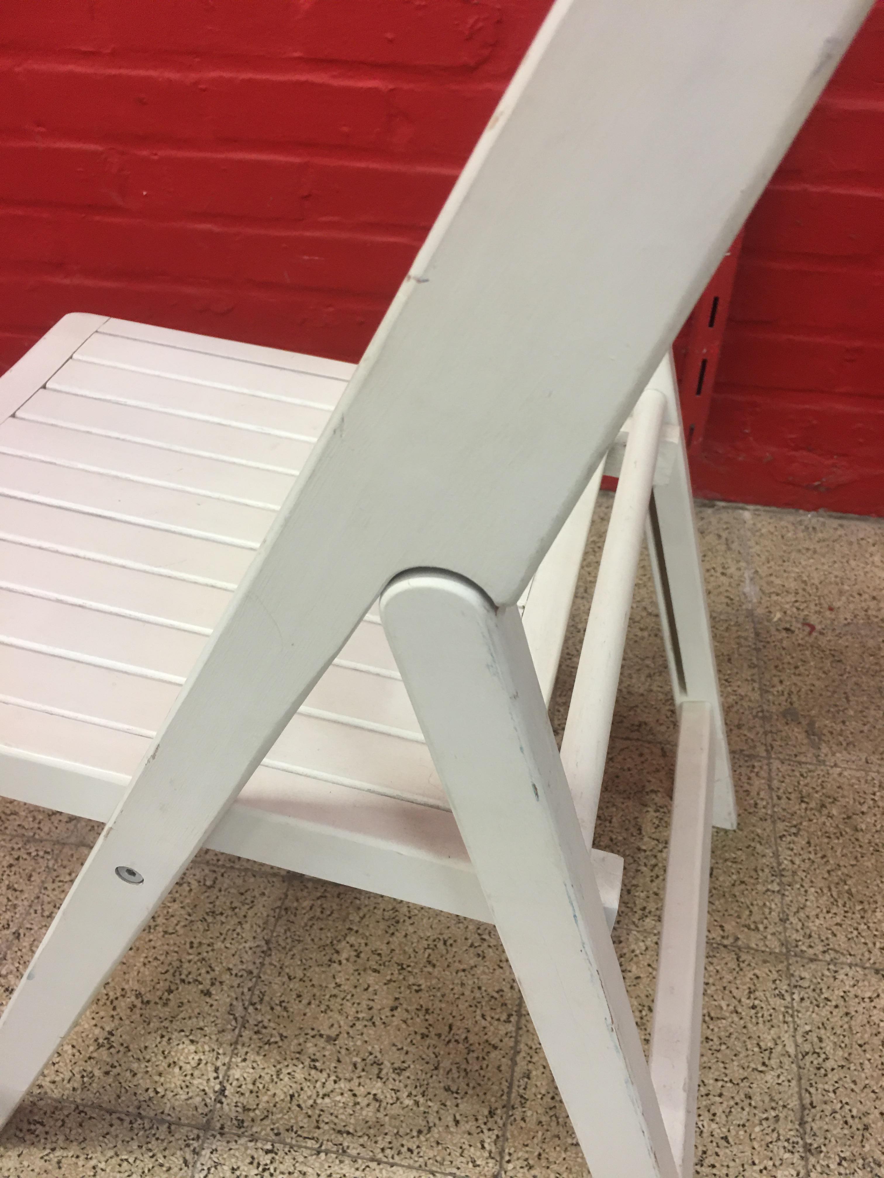 4 French Folding Chairs, circa 1950-1960 In Good Condition For Sale In Saint-Ouen, FR