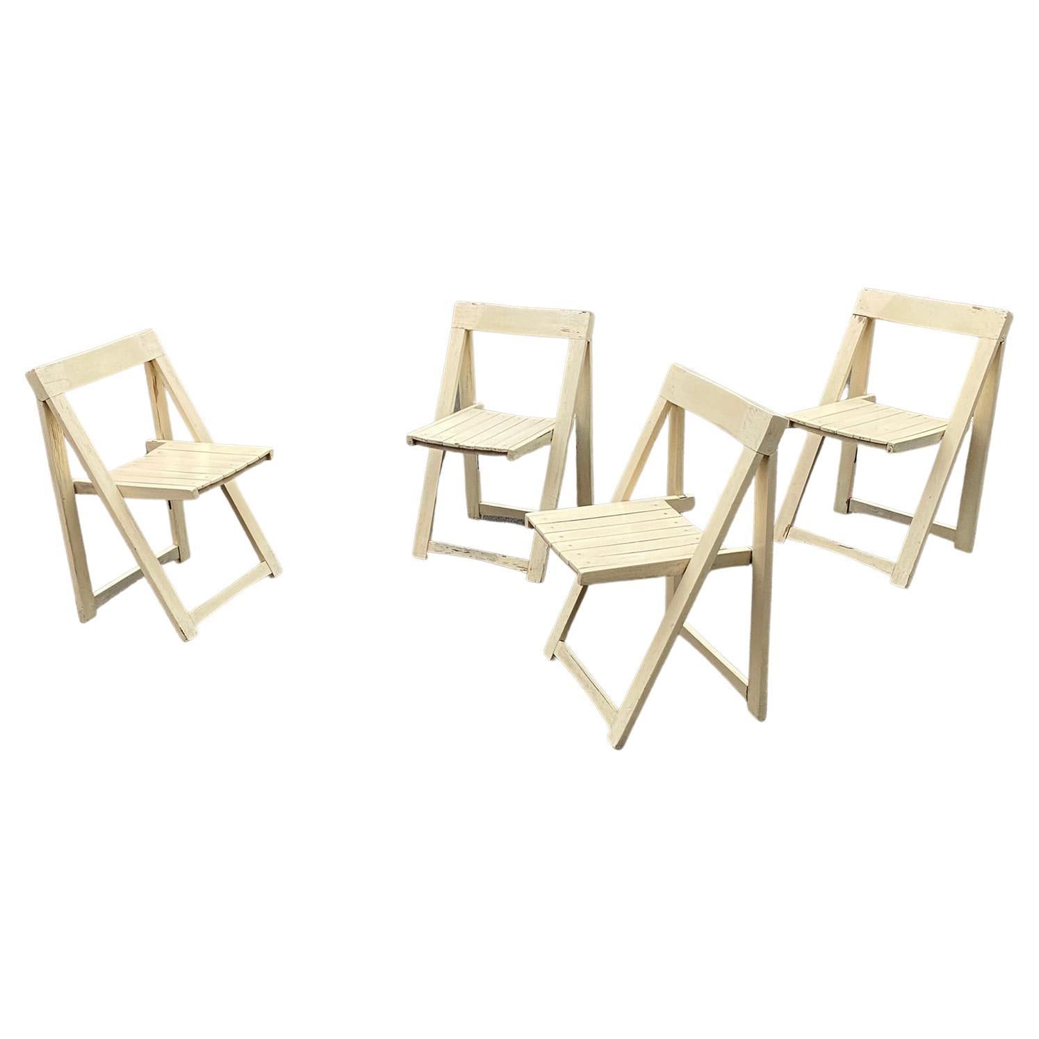 4 French Folding Chairs, circa 1950-1960 For Sale