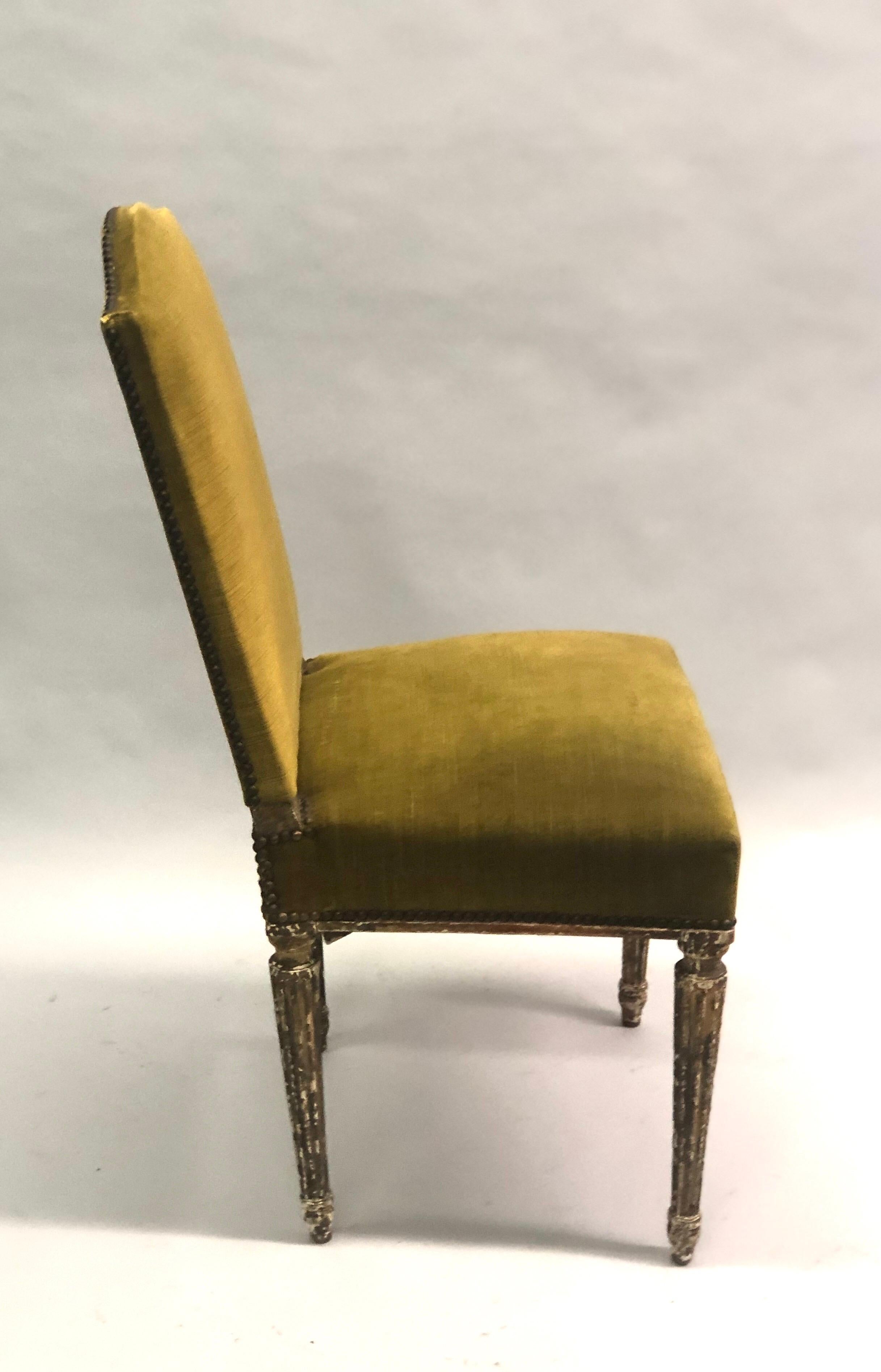 4 French Modern Neoclassical Dining Chairs Attributed to Maison Jansen, 1940 In Fair Condition In New York, NY