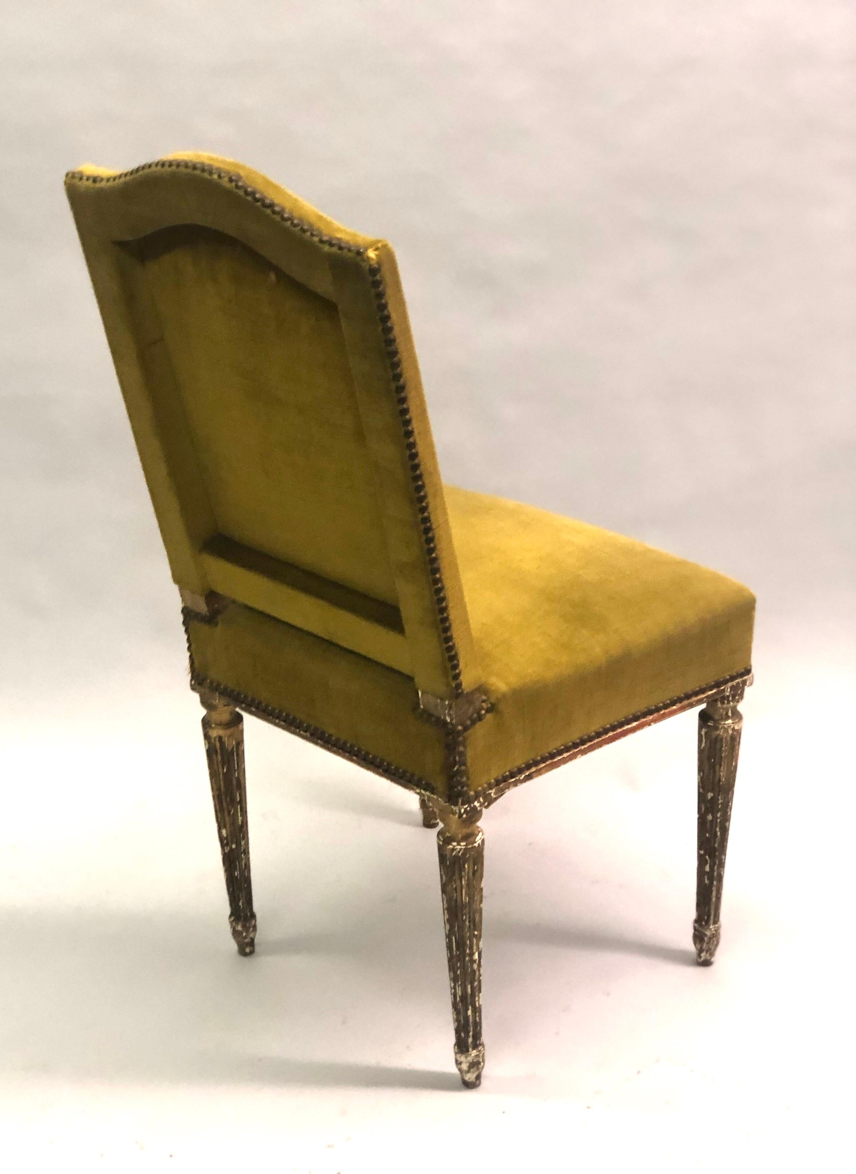 20th Century 4 French Modern Neoclassical Dining Chairs Attributed to Maison Jansen, 1940
