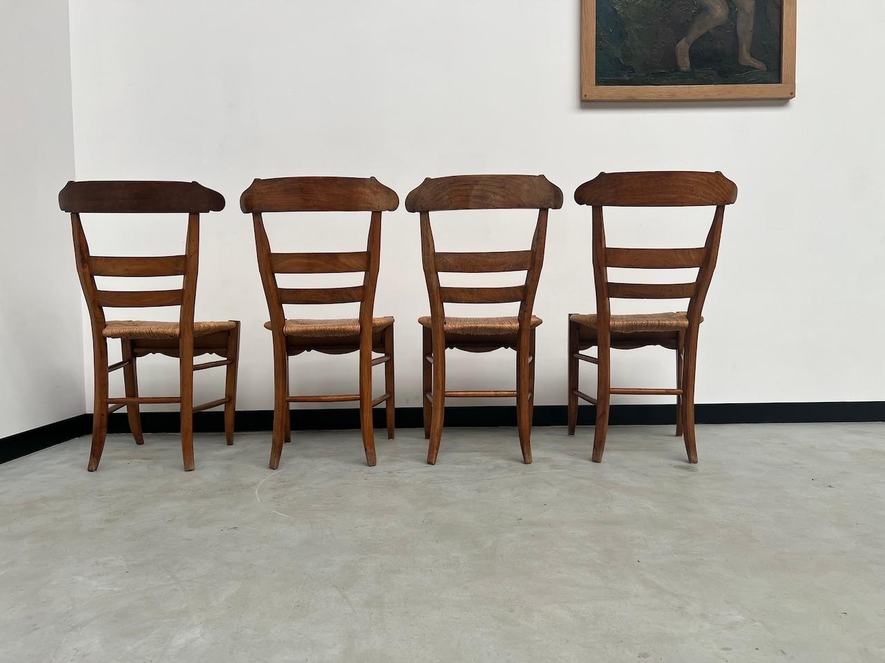 4 sedie francesi in paglia rustica in vendita 9