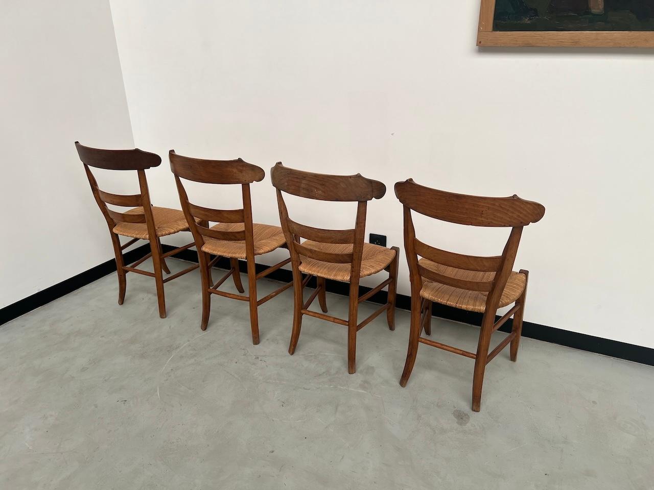 4 sedie francesi in paglia rustica in vendita 10