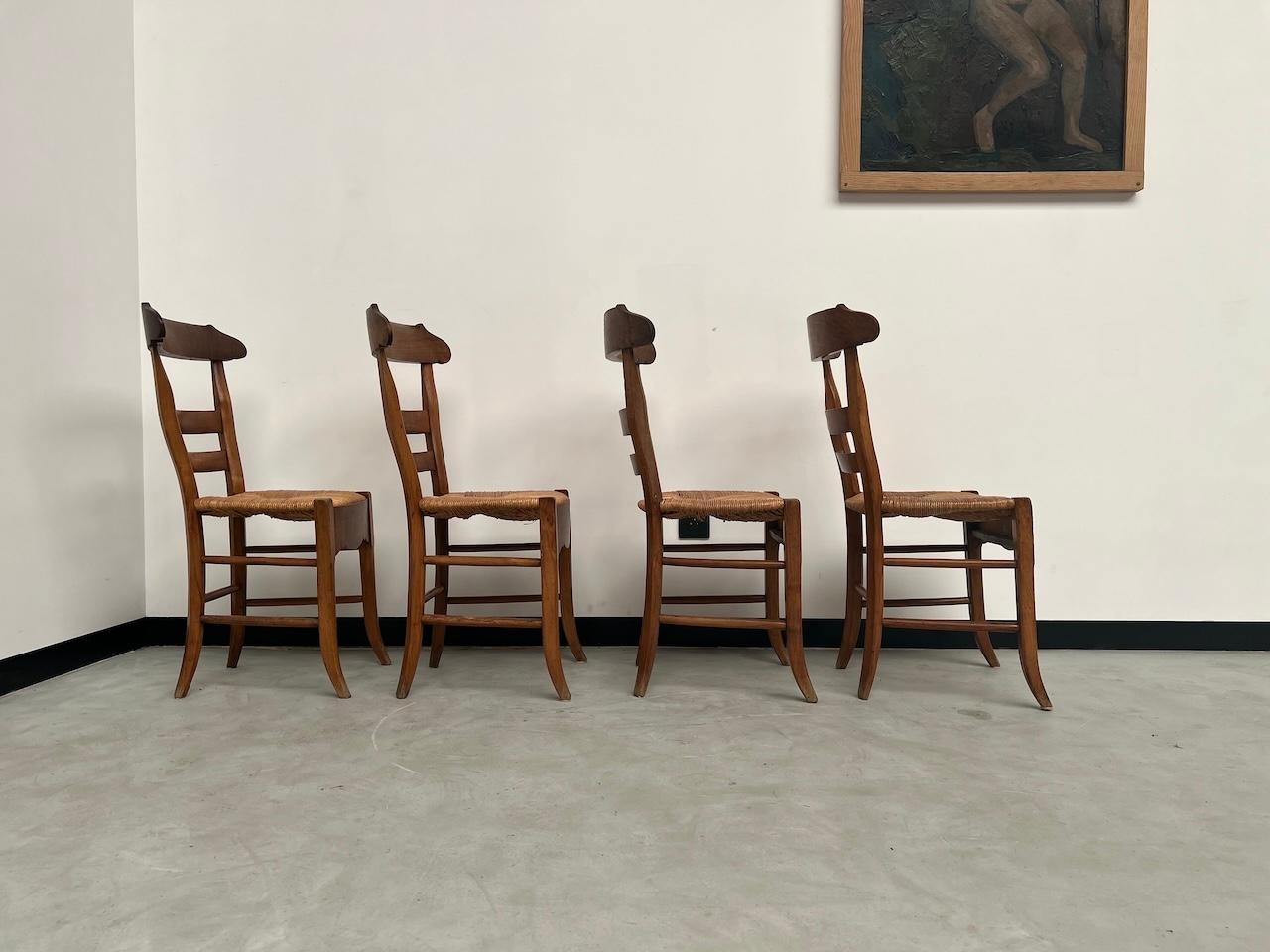 4 sedie francesi in paglia rustica in vendita 11