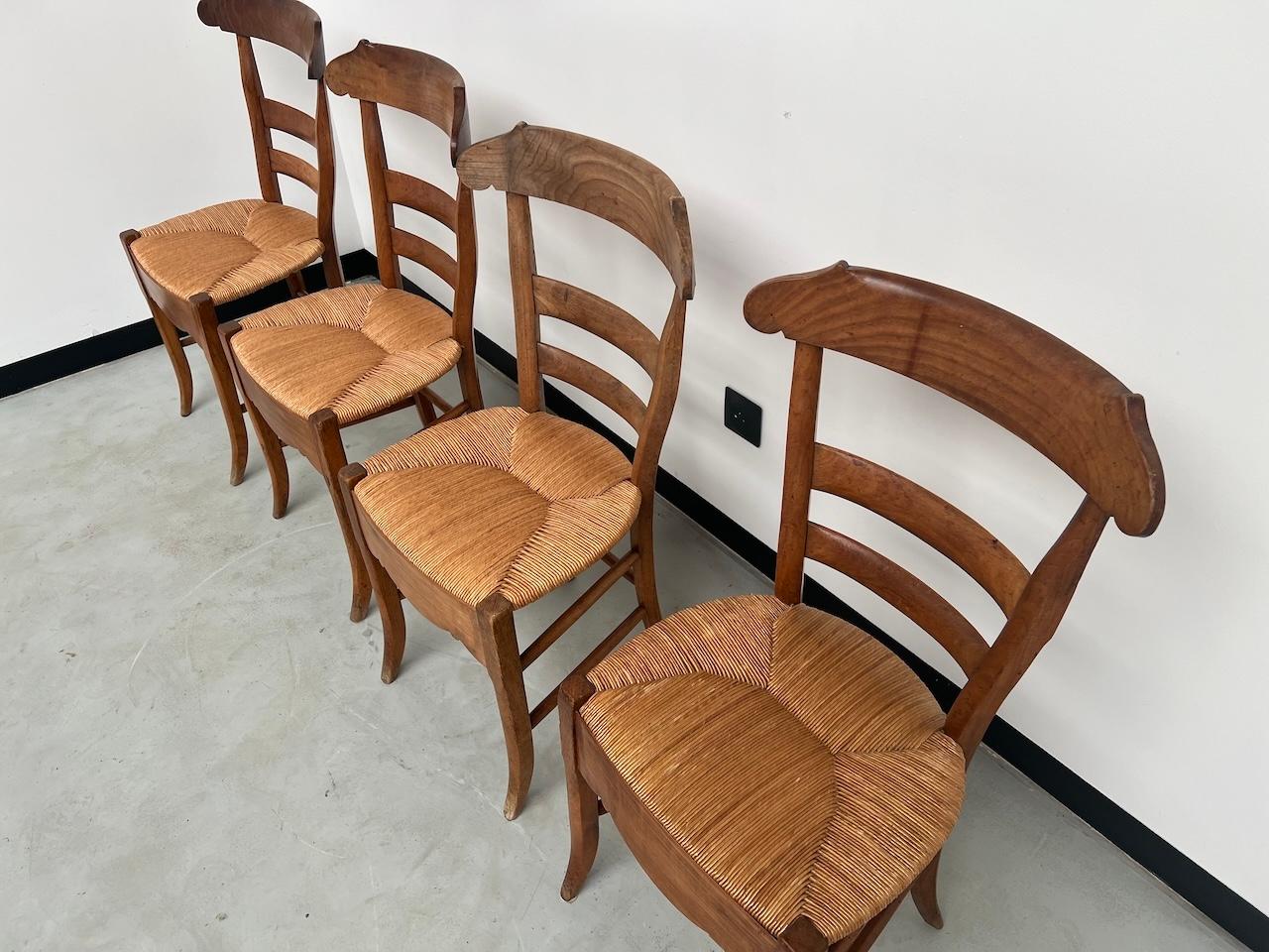 4 sedie francesi in paglia rustica in vendita 2