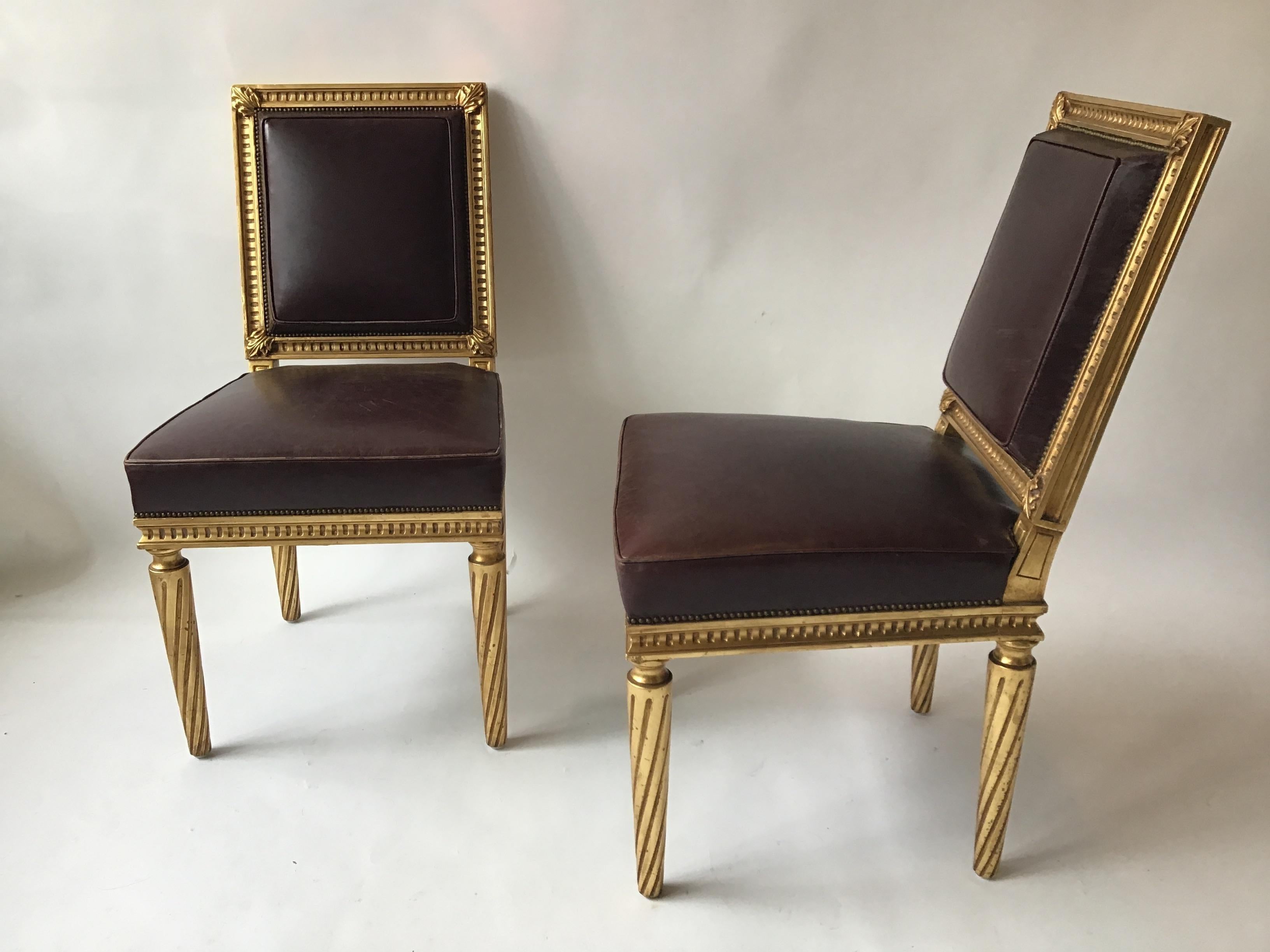 french leather dining chairs