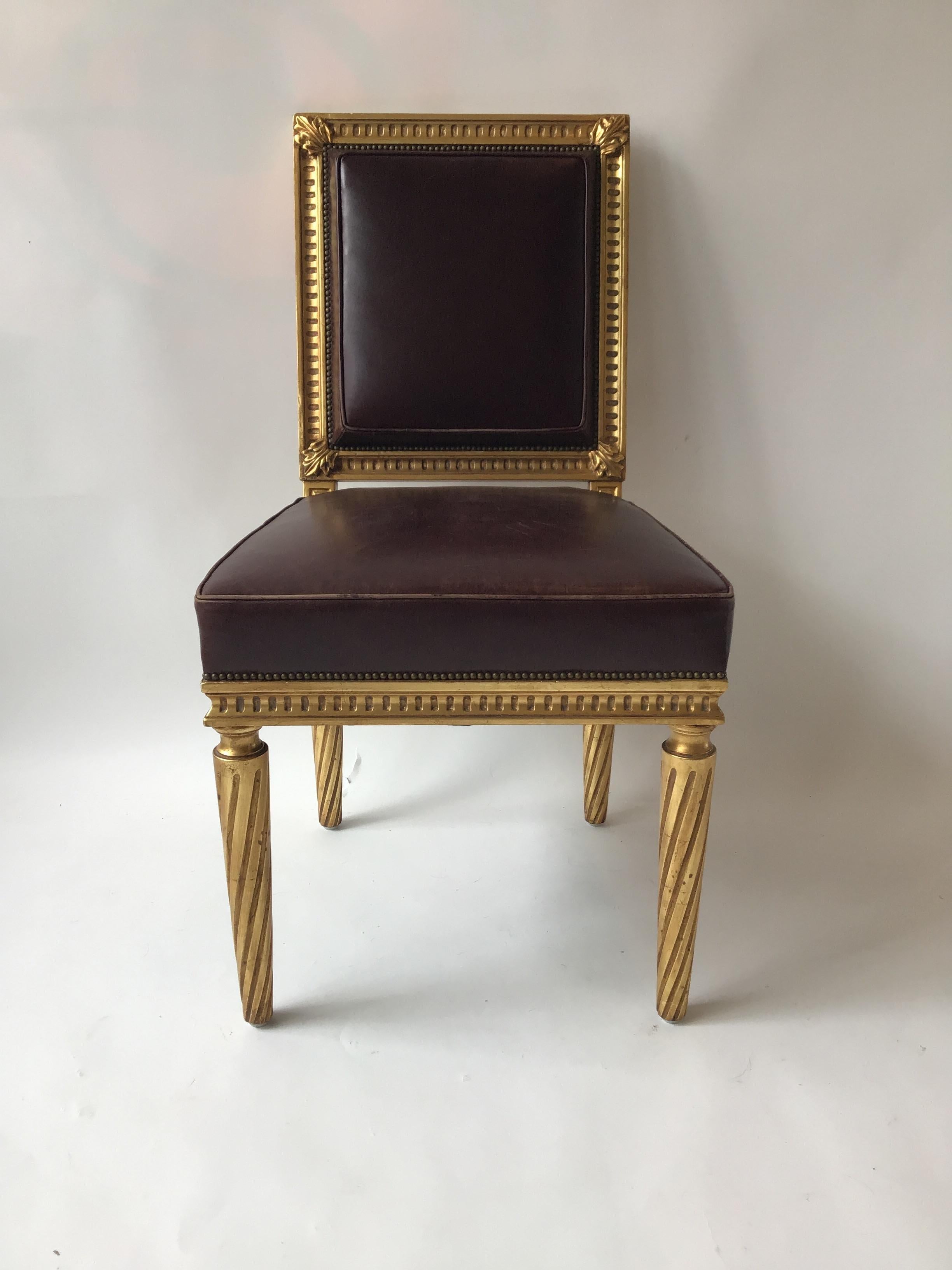 gold leather dining chairs