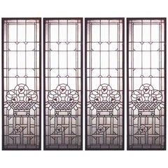 leaded glass panels 4 French Victorian Leaded Glass Windows