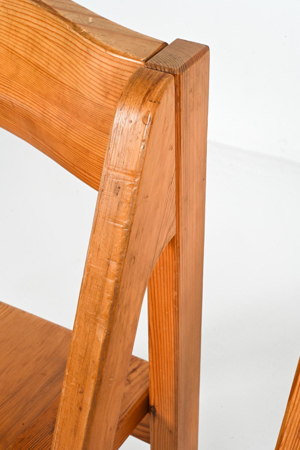 (4) 'Frykat' Pine Dining Chairs by Nissen & Gehl, Circa 1970's For Sale 4