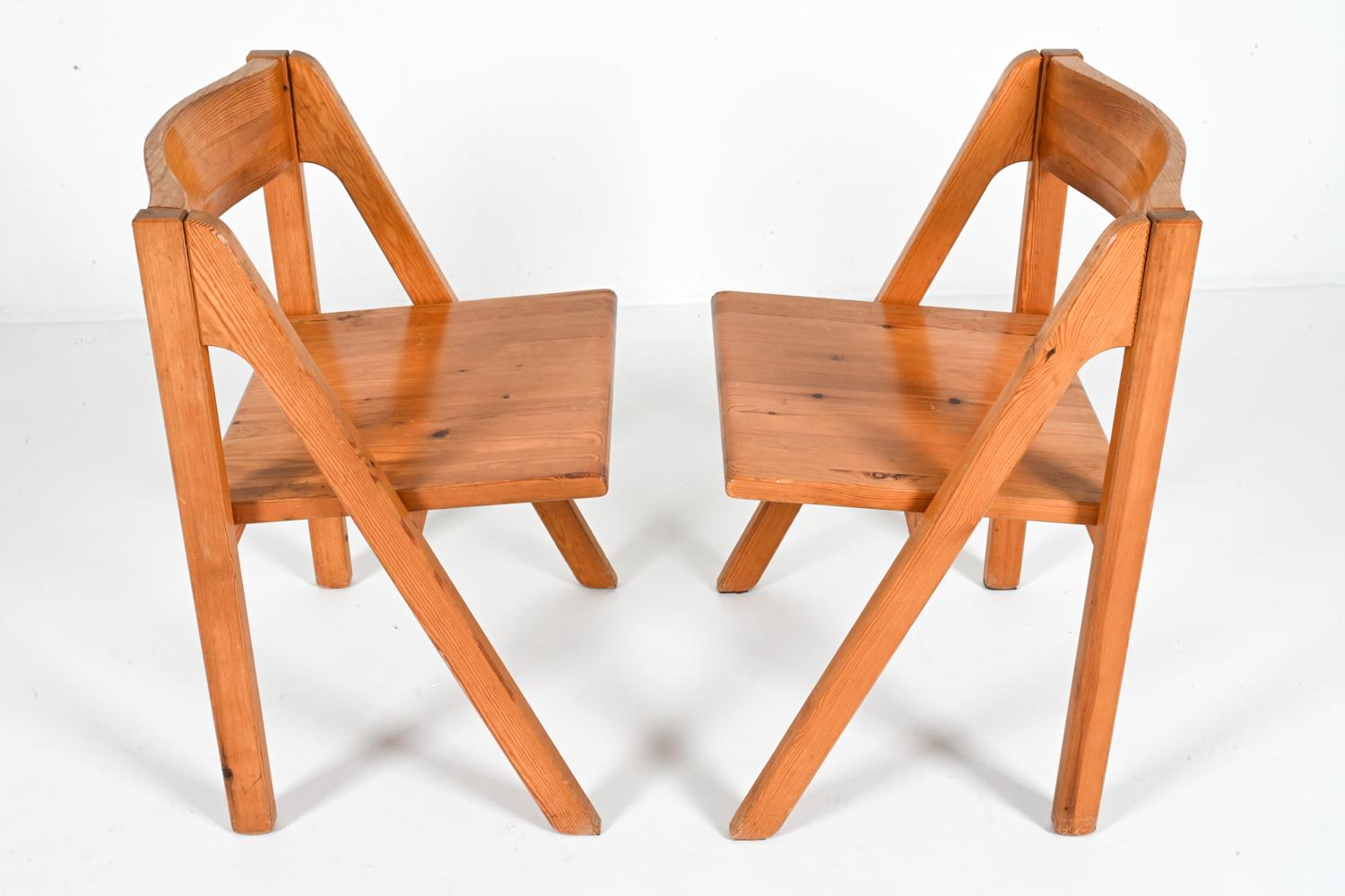 (4) 'Frykat' Pine Dining Chairs by Nissen & Gehl, Circa 1970's For Sale 5