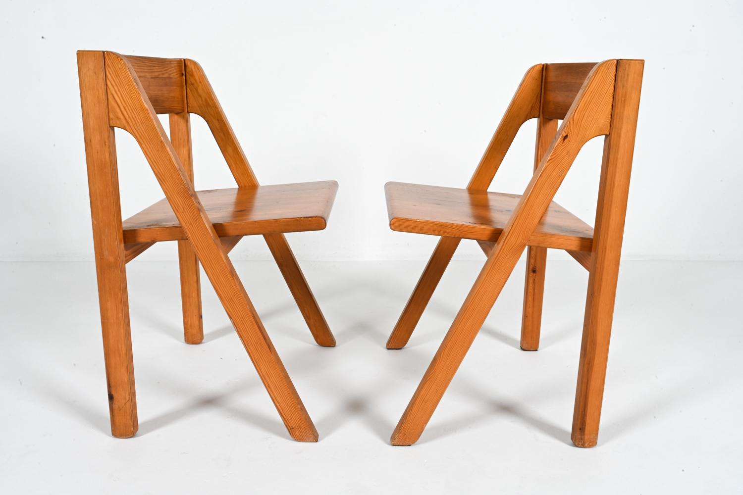 (4) 'Frykat' Pine Dining Chairs by Nissen & Gehl, Circa 1970's For Sale 6