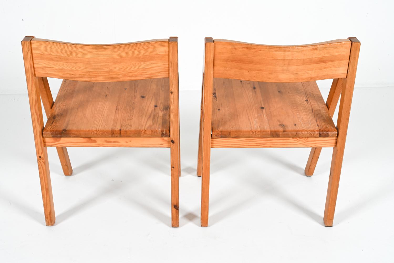 (4) 'Frykat' Pine Dining Chairs by Nissen & Gehl, Circa 1970's For Sale 7